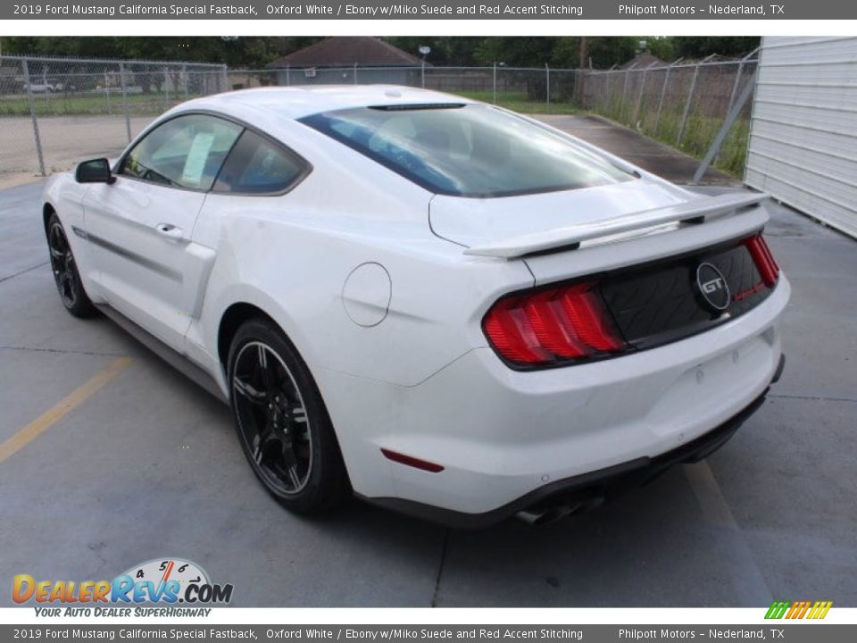 2019 Ford Mustang California Special Fastback Oxford White / Ebony w/Miko Suede and Red Accent Stitching Photo #6