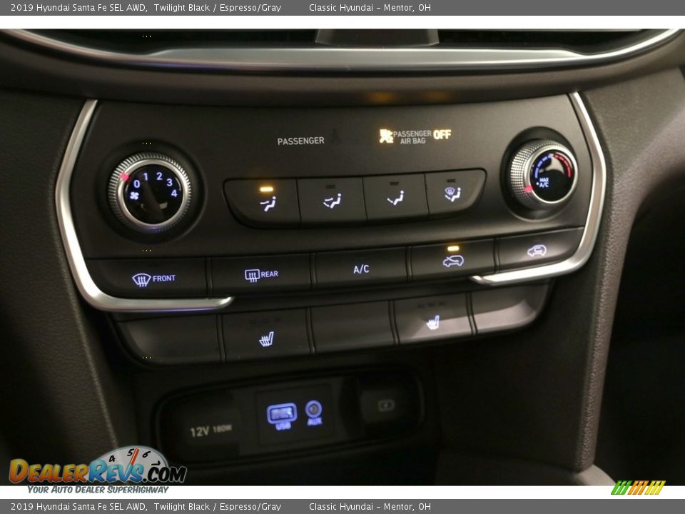 2019 Hyundai Santa Fe SEL AWD Twilight Black / Espresso/Gray Photo #16