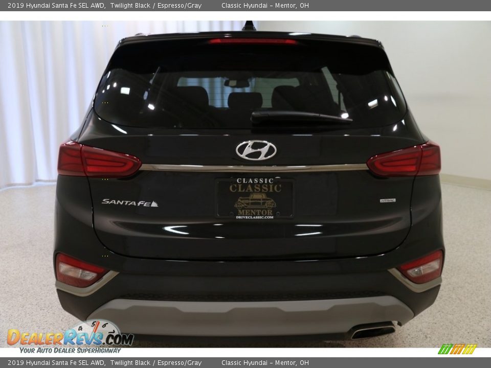 2019 Hyundai Santa Fe SEL AWD Twilight Black / Espresso/Gray Photo #23