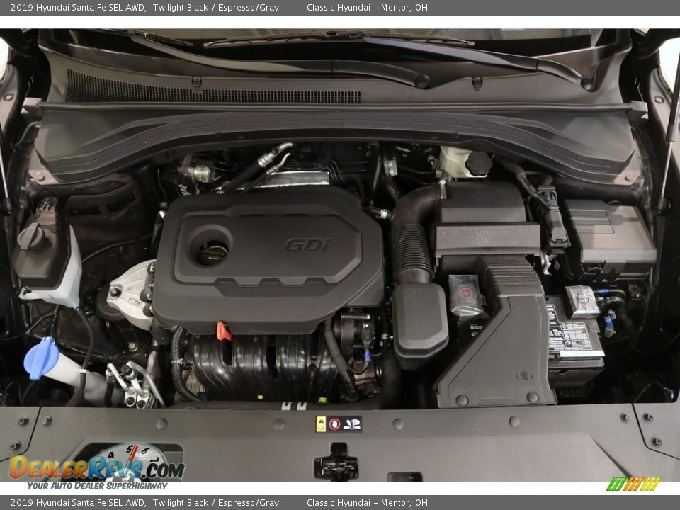 2019 Hyundai Santa Fe SEL AWD Twilight Black / Espresso/Gray Photo #24