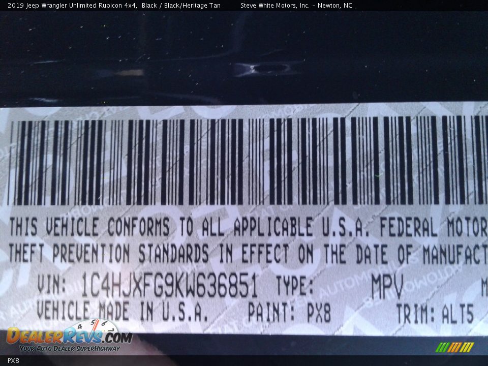 Jeep Color Code PX8 Black