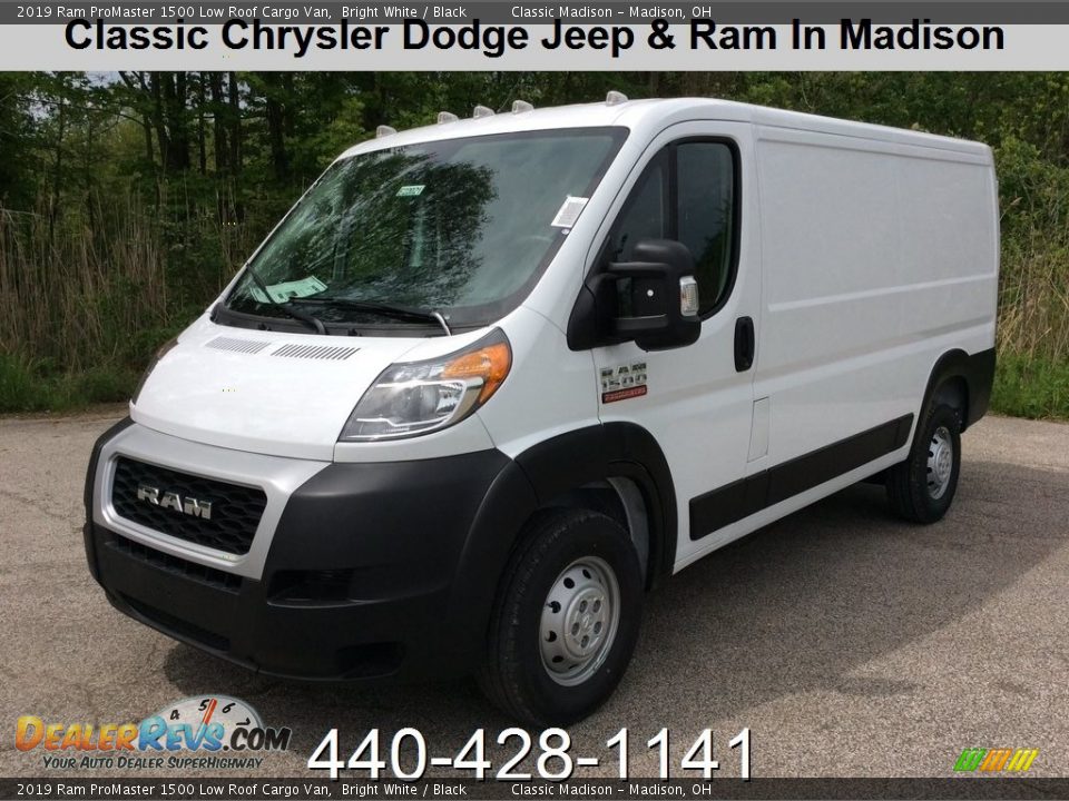 2019 Ram ProMaster 1500 Low Roof Cargo Van Bright White / Black Photo #1
