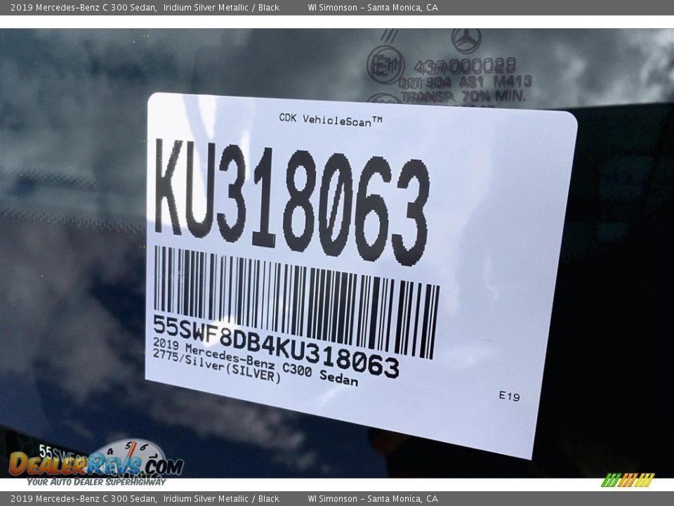 2019 Mercedes-Benz C 300 Sedan Iridium Silver Metallic / Black Photo #11