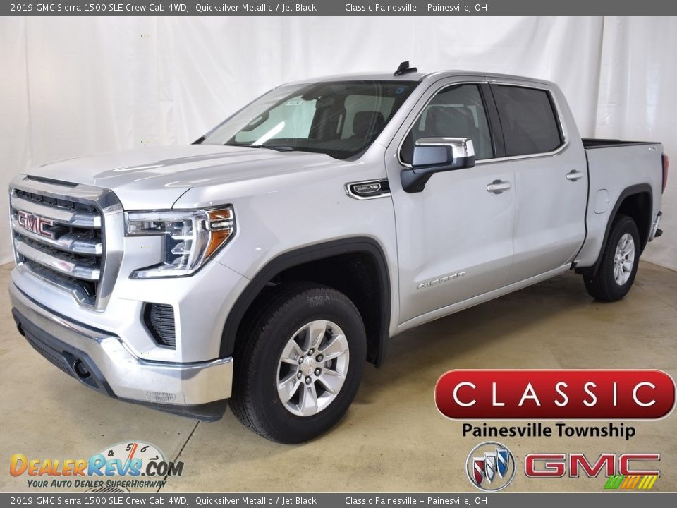 2019 GMC Sierra 1500 SLE Crew Cab 4WD Quicksilver Metallic / Jet Black Photo #1