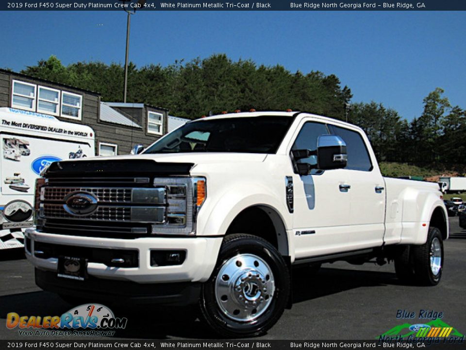 2019 Ford F450 Super Duty Platinum Crew Cab 4x4 White Platinum Metallic Tri-Coat / Black Photo #1