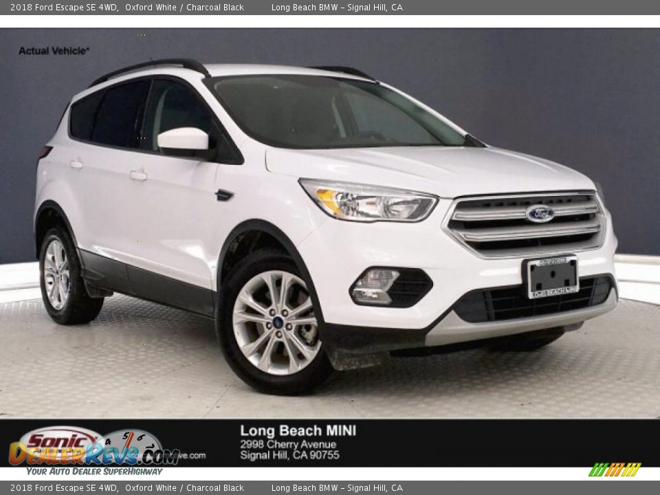 2018 Ford Escape SE 4WD Oxford White / Charcoal Black Photo #1