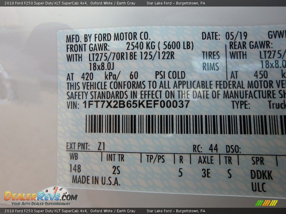 2019 Ford F250 Super Duty XLT SuperCab 4x4 Oxford White / Earth Gray Photo #11