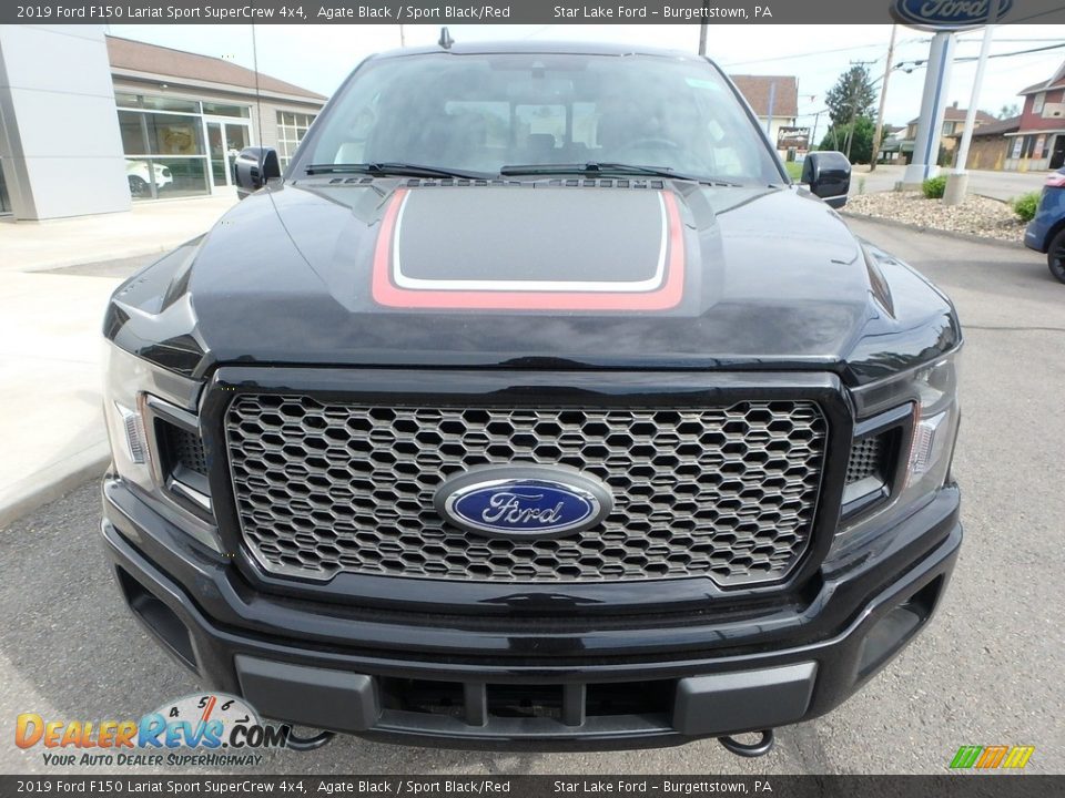 2019 Ford F150 Lariat Sport SuperCrew 4x4 Agate Black / Sport Black/Red Photo #2