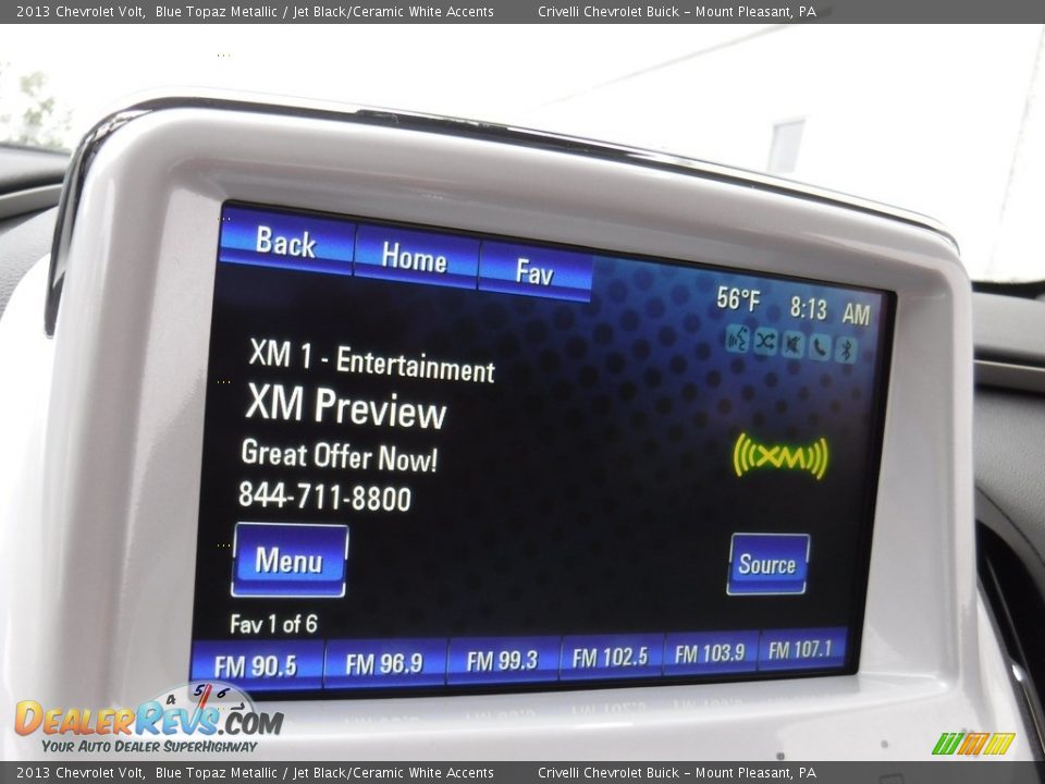 2013 Chevrolet Volt Blue Topaz Metallic / Jet Black/Ceramic White Accents Photo #18