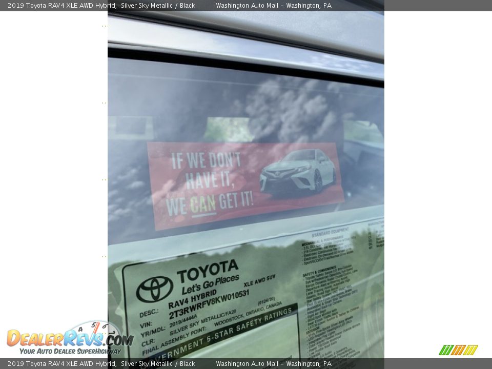 2019 Toyota RAV4 XLE AWD Hybrid Silver Sky Metallic / Black Photo #24