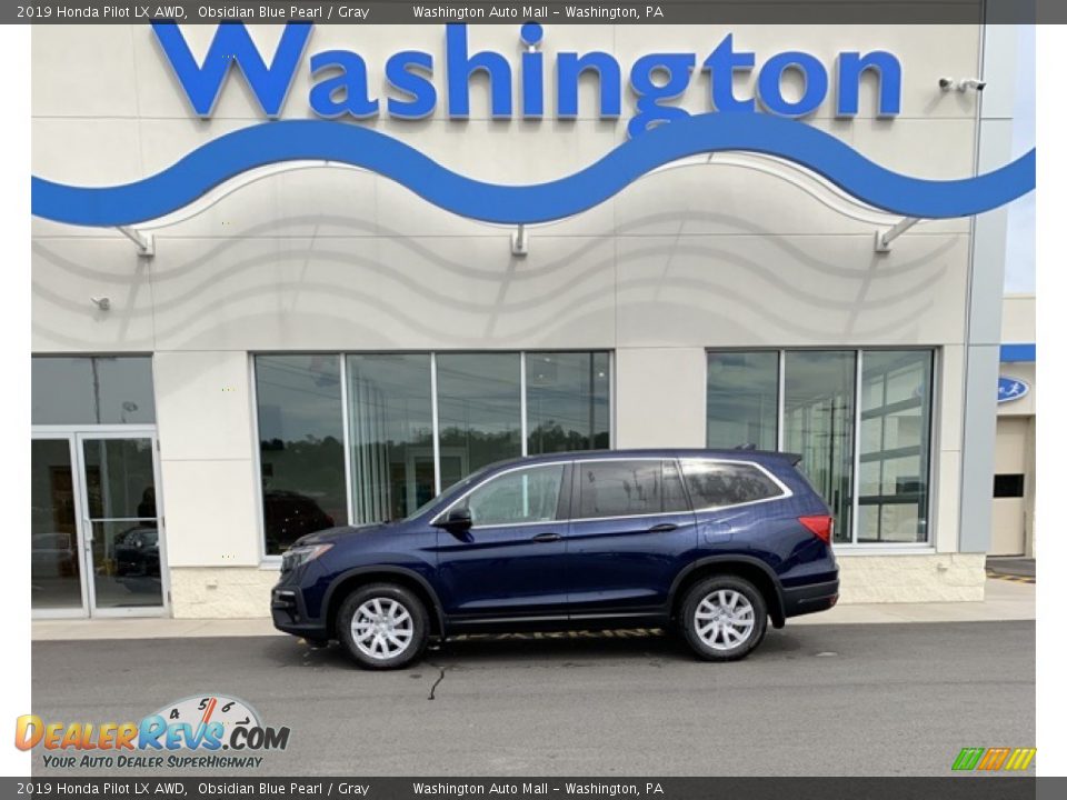 2019 Honda Pilot LX AWD Obsidian Blue Pearl / Gray Photo #1
