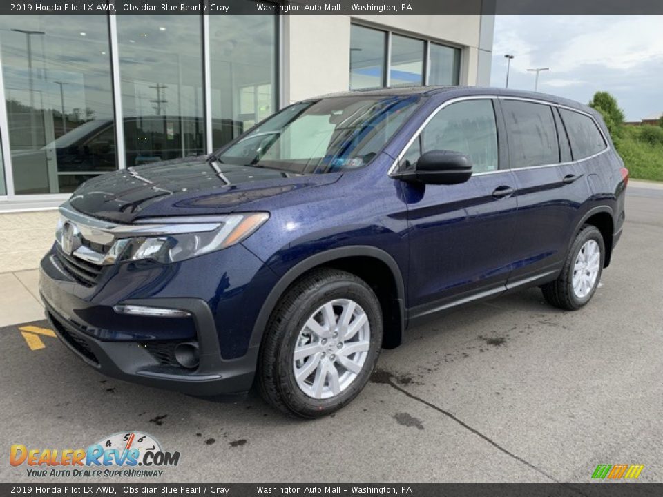 2019 Honda Pilot LX AWD Obsidian Blue Pearl / Gray Photo #2