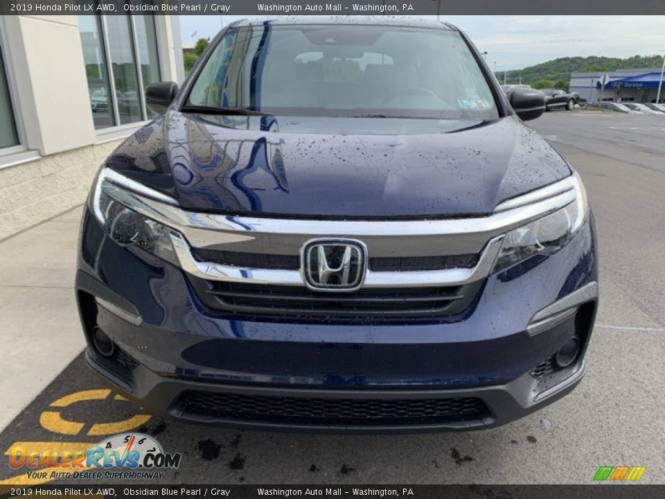 2019 Honda Pilot LX AWD Obsidian Blue Pearl / Gray Photo #3