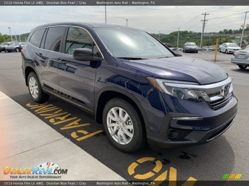 2019 Honda Pilot LX AWD Obsidian Blue Pearl / Gray Photo #4
