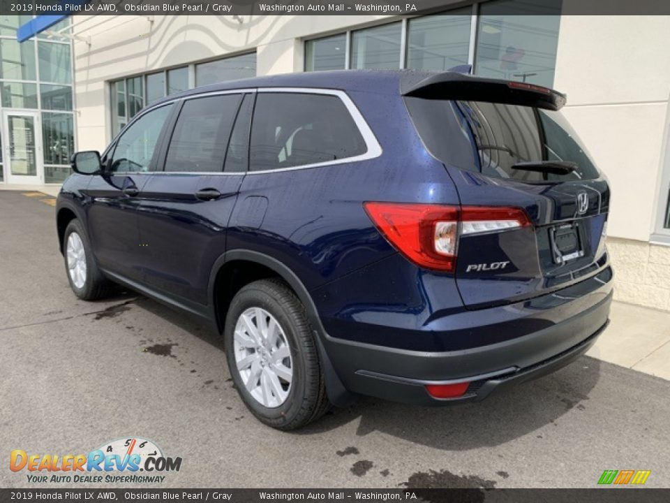 2019 Honda Pilot LX AWD Obsidian Blue Pearl / Gray Photo #7