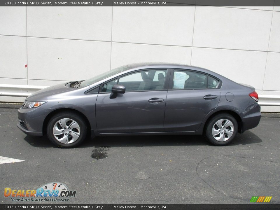 2015 Honda Civic LX Sedan Modern Steel Metallic / Gray Photo #2
