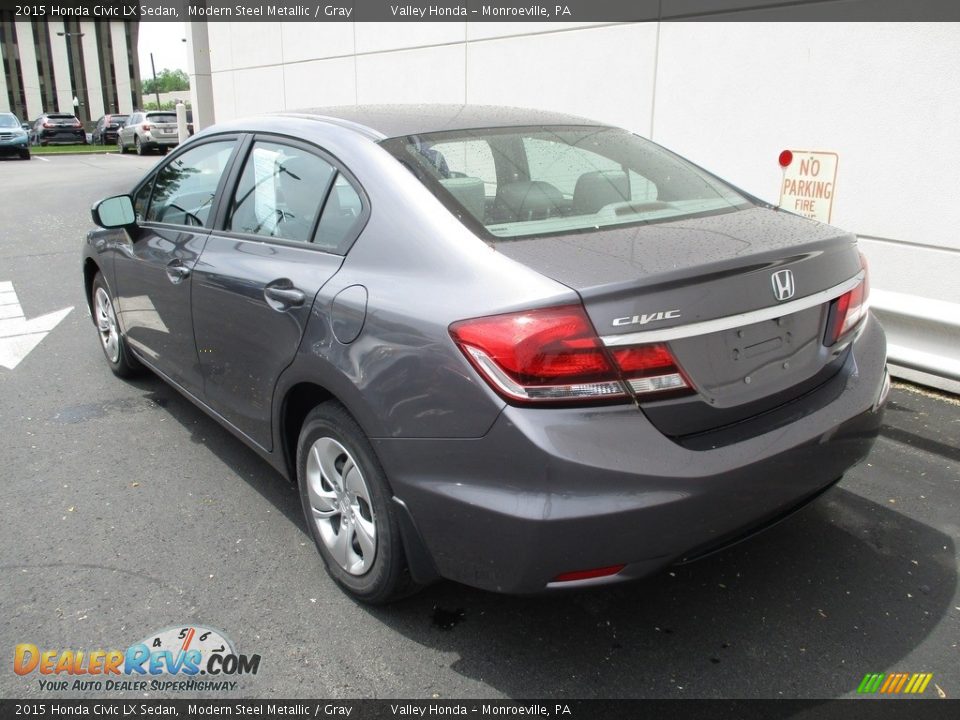2015 Honda Civic LX Sedan Modern Steel Metallic / Gray Photo #3