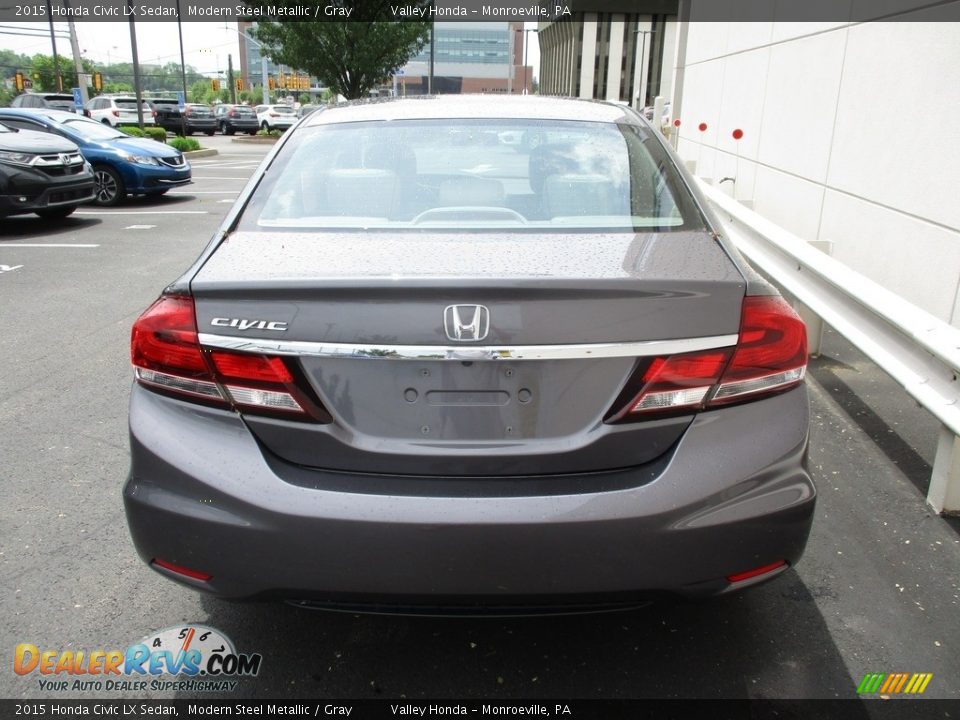 2015 Honda Civic LX Sedan Modern Steel Metallic / Gray Photo #4