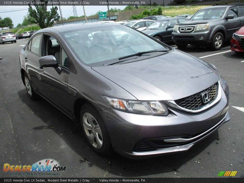 2015 Honda Civic LX Sedan Modern Steel Metallic / Gray Photo #7