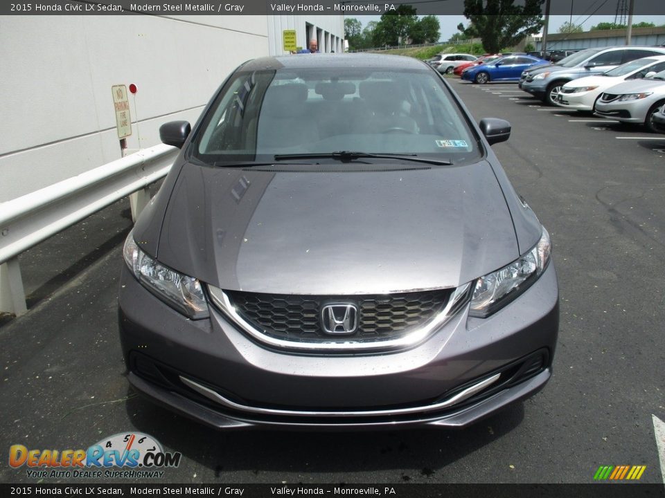 2015 Honda Civic LX Sedan Modern Steel Metallic / Gray Photo #8