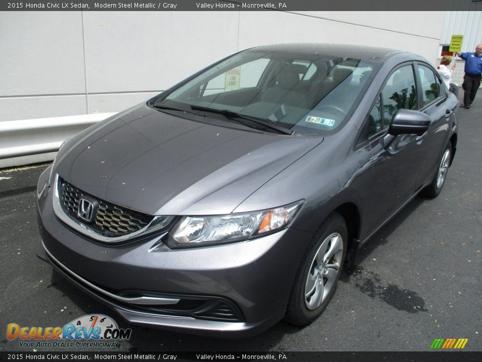 2015 Honda Civic LX Sedan Modern Steel Metallic / Gray Photo #9