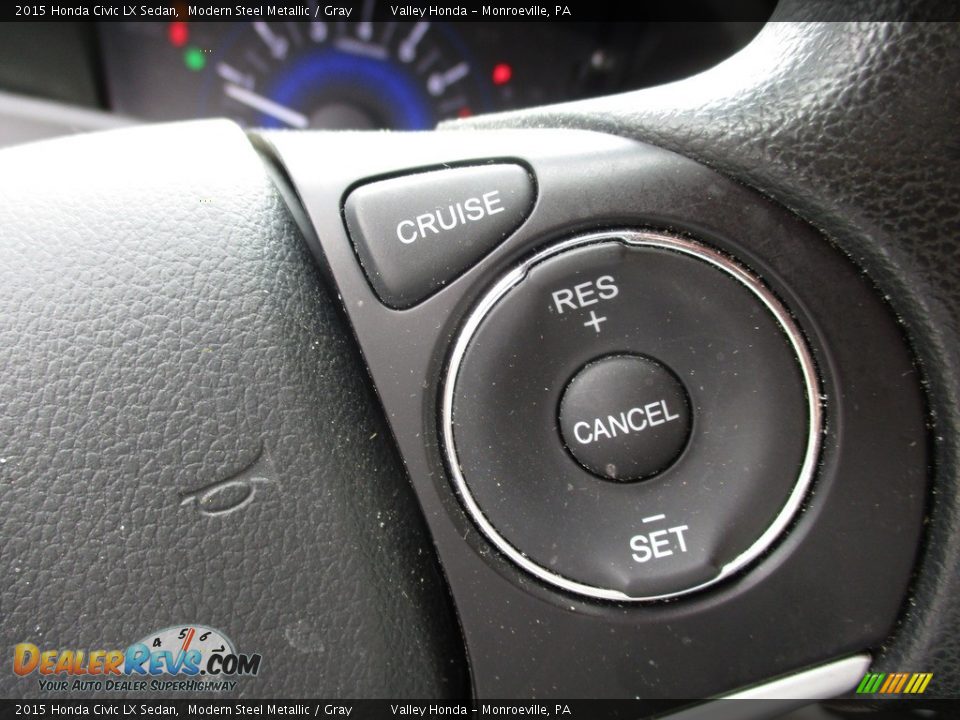 2015 Honda Civic LX Sedan Modern Steel Metallic / Gray Photo #18