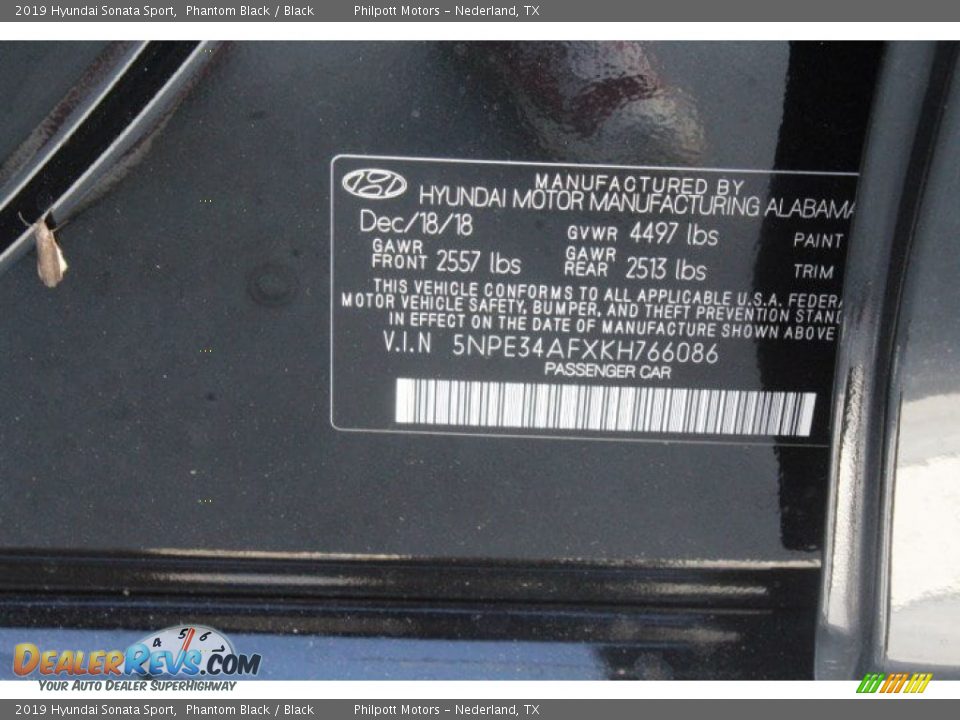 2019 Hyundai Sonata Sport Phantom Black / Black Photo #24