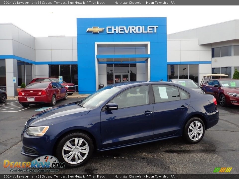 2014 Volkswagen Jetta SE Sedan Tempest Blue Metallic / Titan Black Photo #1