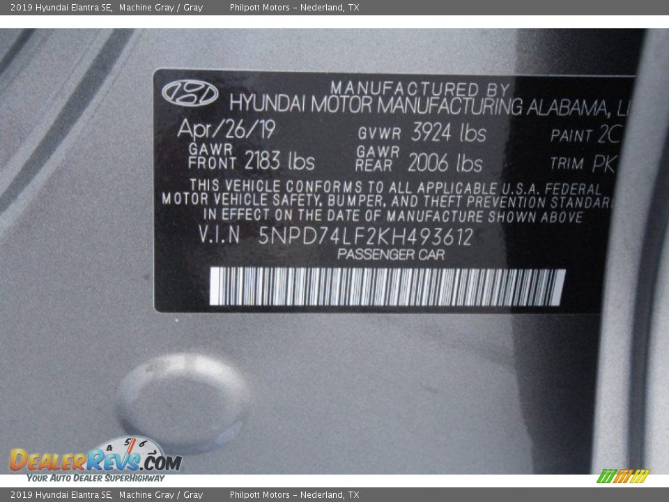 2019 Hyundai Elantra SE Machine Gray / Gray Photo #22