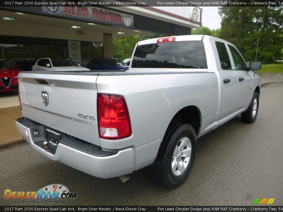 2017 Ram 1500 Express Quad Cab 4x4 Bright Silver Metallic / Black/Diesel Gray Photo #2