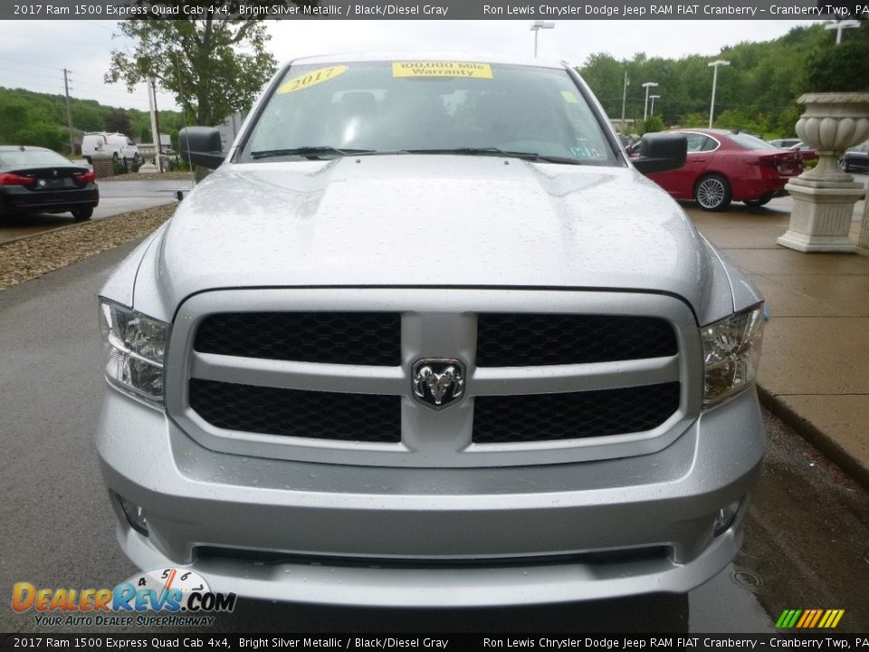 2017 Ram 1500 Express Quad Cab 4x4 Bright Silver Metallic / Black/Diesel Gray Photo #4