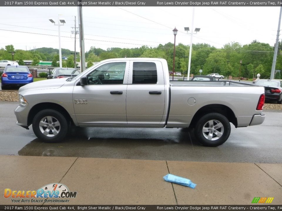 2017 Ram 1500 Express Quad Cab 4x4 Bright Silver Metallic / Black/Diesel Gray Photo #6