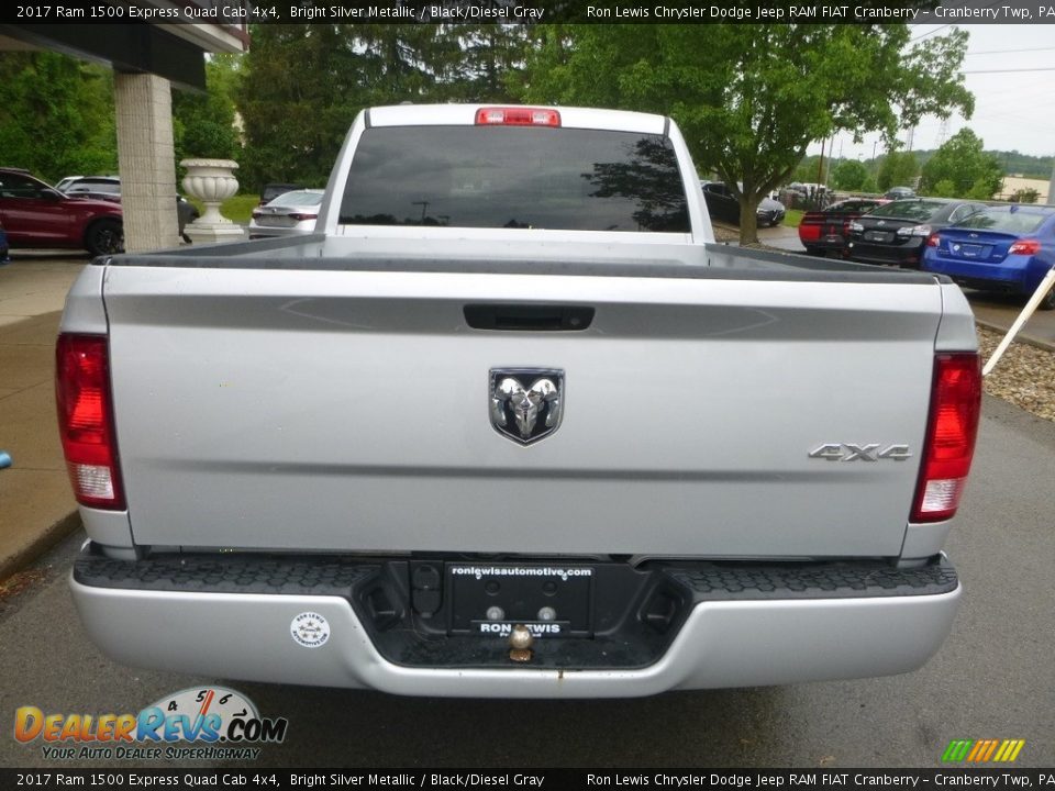 2017 Ram 1500 Express Quad Cab 4x4 Bright Silver Metallic / Black/Diesel Gray Photo #8