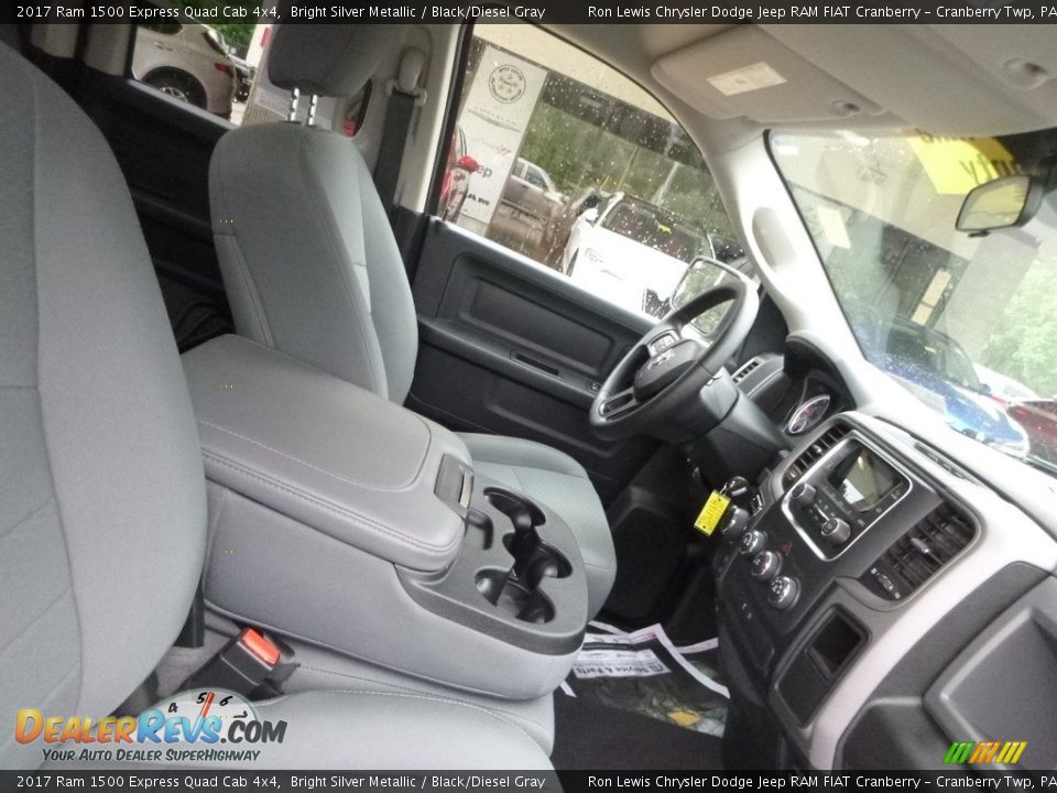 2017 Ram 1500 Express Quad Cab 4x4 Bright Silver Metallic / Black/Diesel Gray Photo #11