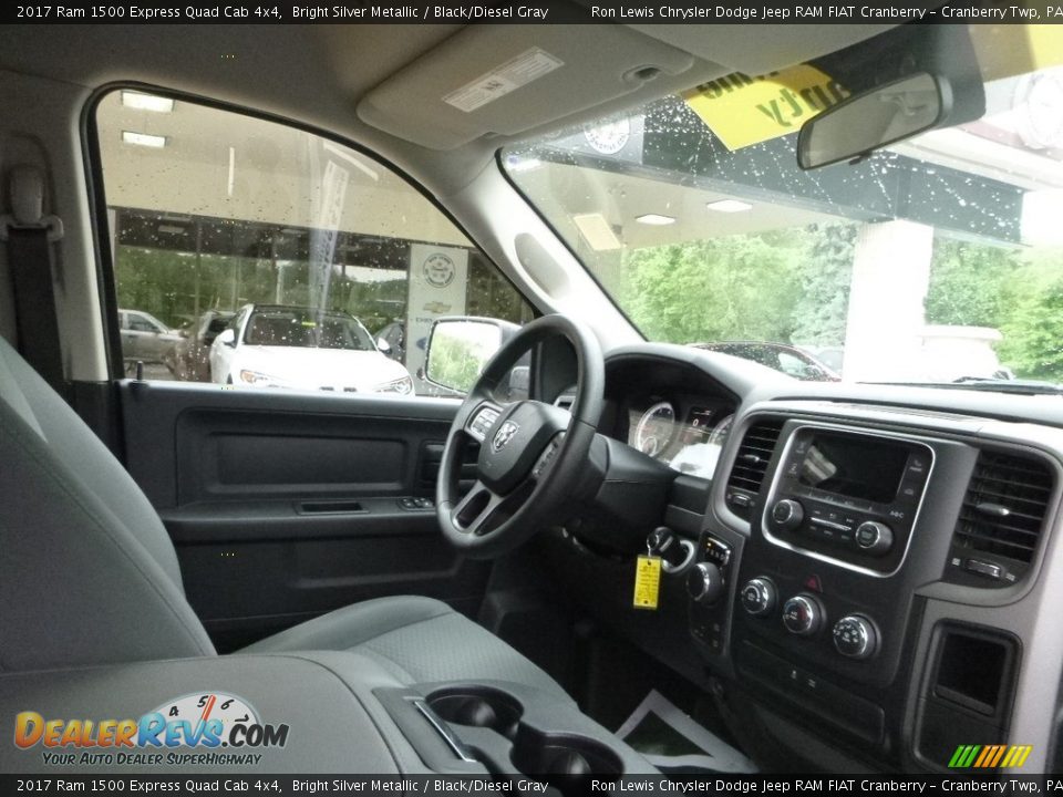 2017 Ram 1500 Express Quad Cab 4x4 Bright Silver Metallic / Black/Diesel Gray Photo #12