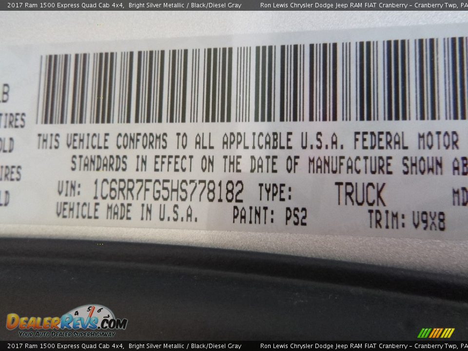 2017 Ram 1500 Express Quad Cab 4x4 Bright Silver Metallic / Black/Diesel Gray Photo #15