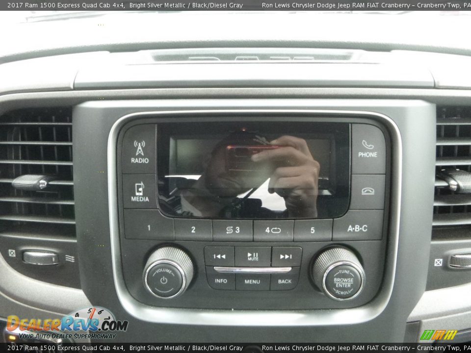 2017 Ram 1500 Express Quad Cab 4x4 Bright Silver Metallic / Black/Diesel Gray Photo #16