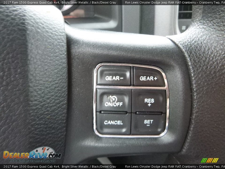 2017 Ram 1500 Express Quad Cab 4x4 Bright Silver Metallic / Black/Diesel Gray Photo #17