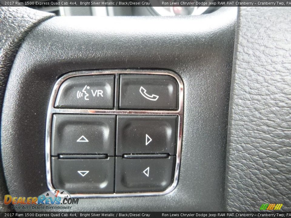 2017 Ram 1500 Express Quad Cab 4x4 Bright Silver Metallic / Black/Diesel Gray Photo #18