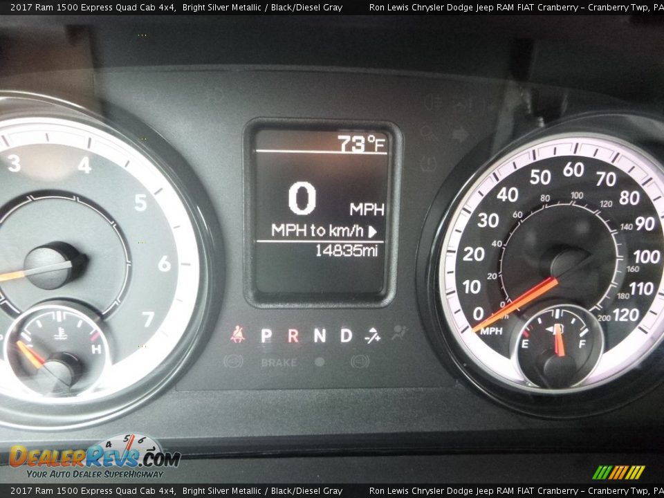 2017 Ram 1500 Express Quad Cab 4x4 Bright Silver Metallic / Black/Diesel Gray Photo #19