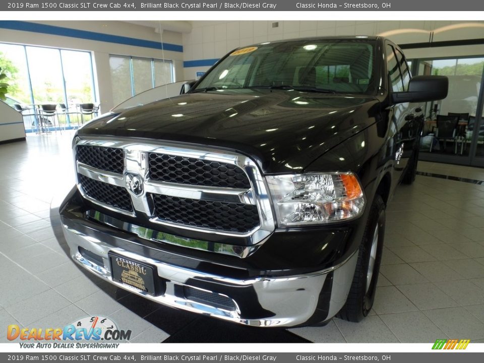 2019 Ram 1500 Classic SLT Crew Cab 4x4 Brilliant Black Crystal Pearl / Black/Diesel Gray Photo #1