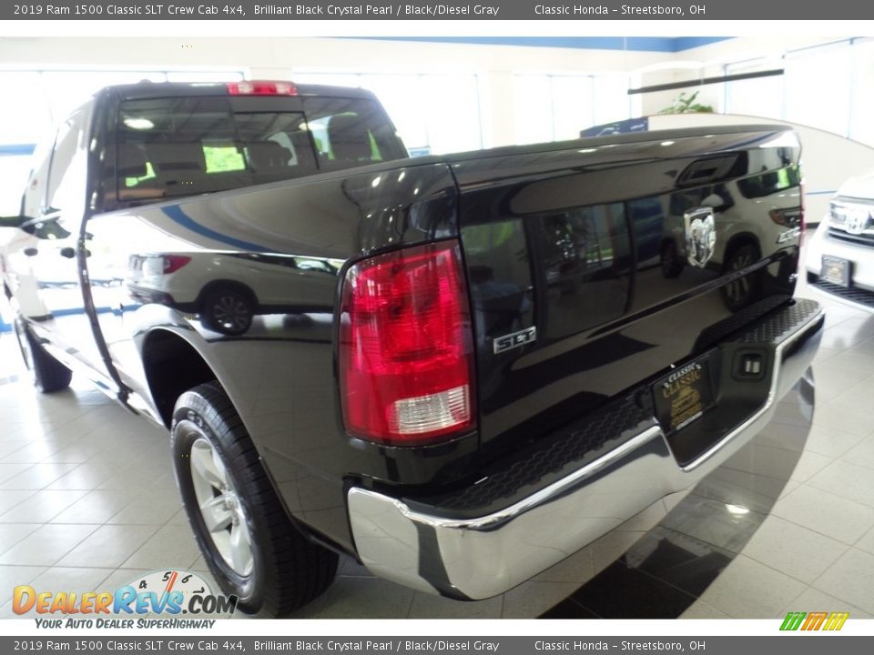 2019 Ram 1500 Classic SLT Crew Cab 4x4 Brilliant Black Crystal Pearl / Black/Diesel Gray Photo #3