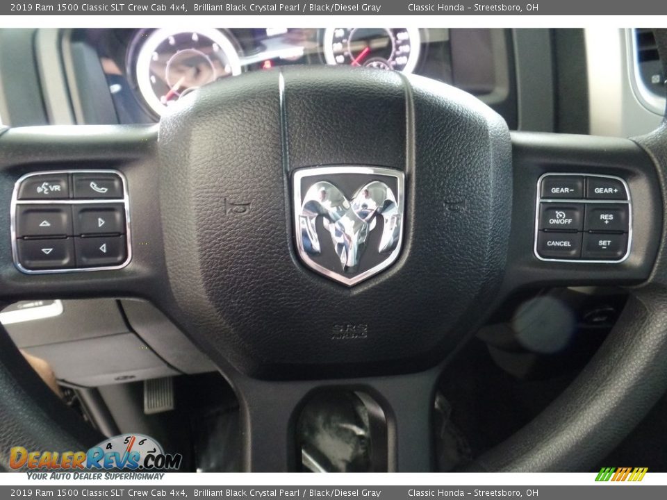 2019 Ram 1500 Classic SLT Crew Cab 4x4 Brilliant Black Crystal Pearl / Black/Diesel Gray Photo #24