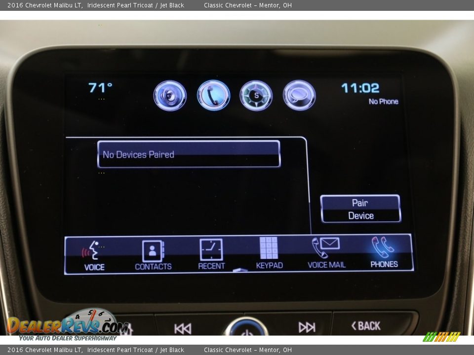 2016 Chevrolet Malibu LT Iridescent Pearl Tricoat / Jet Black Photo #12