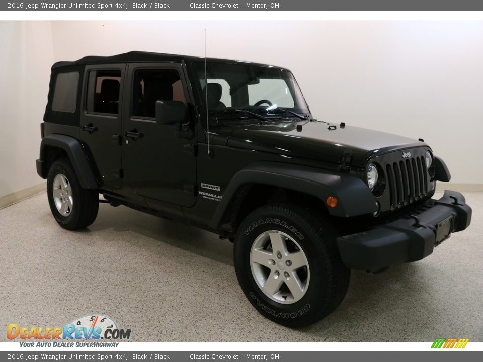 2016 Jeep Wrangler Unlimited Sport 4x4 Black / Black Photo #1