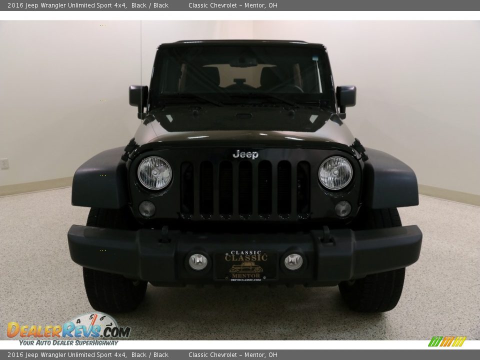 2016 Jeep Wrangler Unlimited Sport 4x4 Black / Black Photo #2