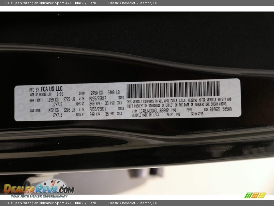 2016 Jeep Wrangler Unlimited Sport 4x4 Black / Black Photo #15