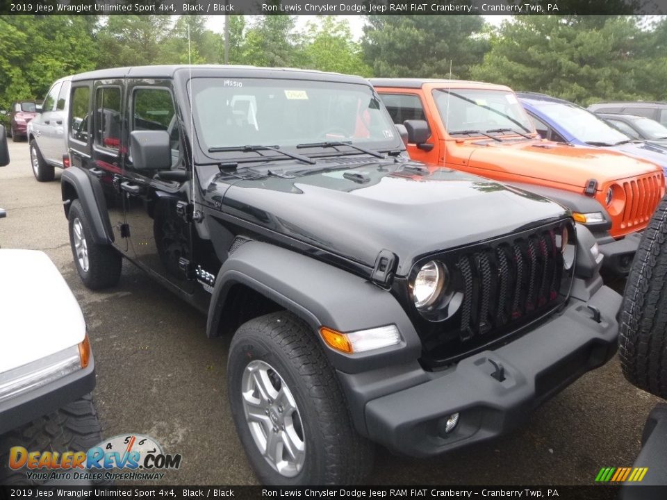 2019 Jeep Wrangler Unlimited Sport 4x4 Black / Black Photo #2