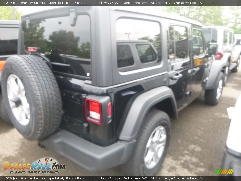 2019 Jeep Wrangler Unlimited Sport 4x4 Black / Black Photo #7