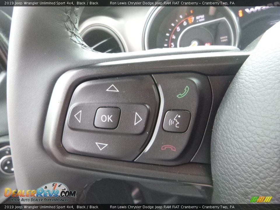 2019 Jeep Wrangler Unlimited Sport 4x4 Black / Black Photo #15